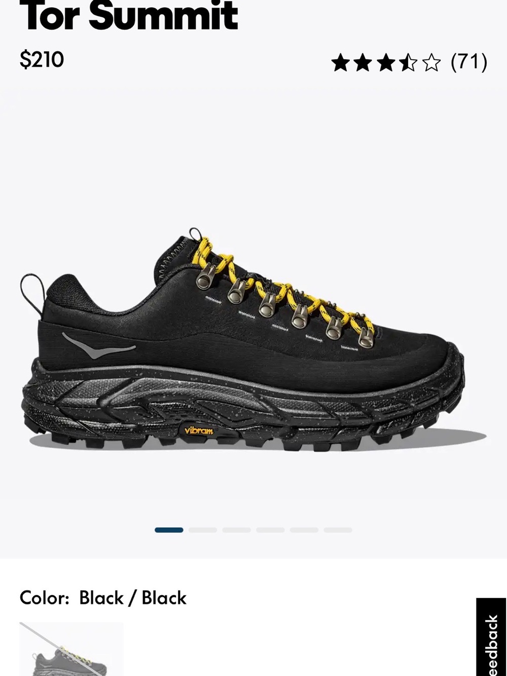 Hoka one one TOR summit size 12 men black leather